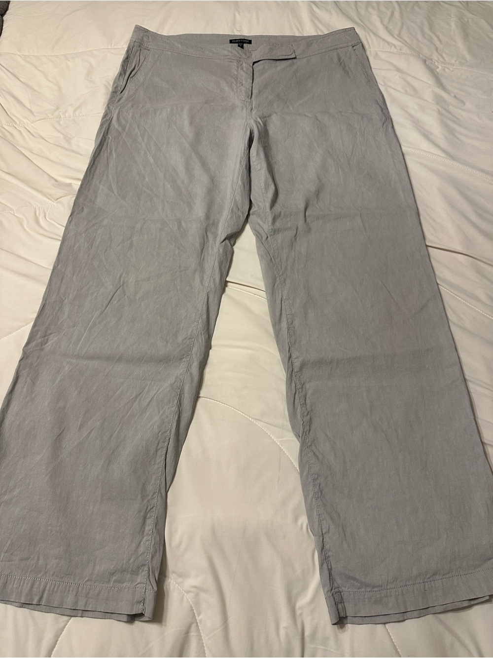 Eileen Fisher Light Gray Linen-Blend Casual Pants - Size 16 *Flawed